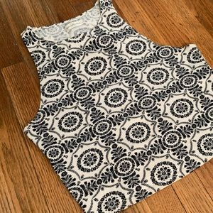 Abercrombie flower leaf halter cropped tank top